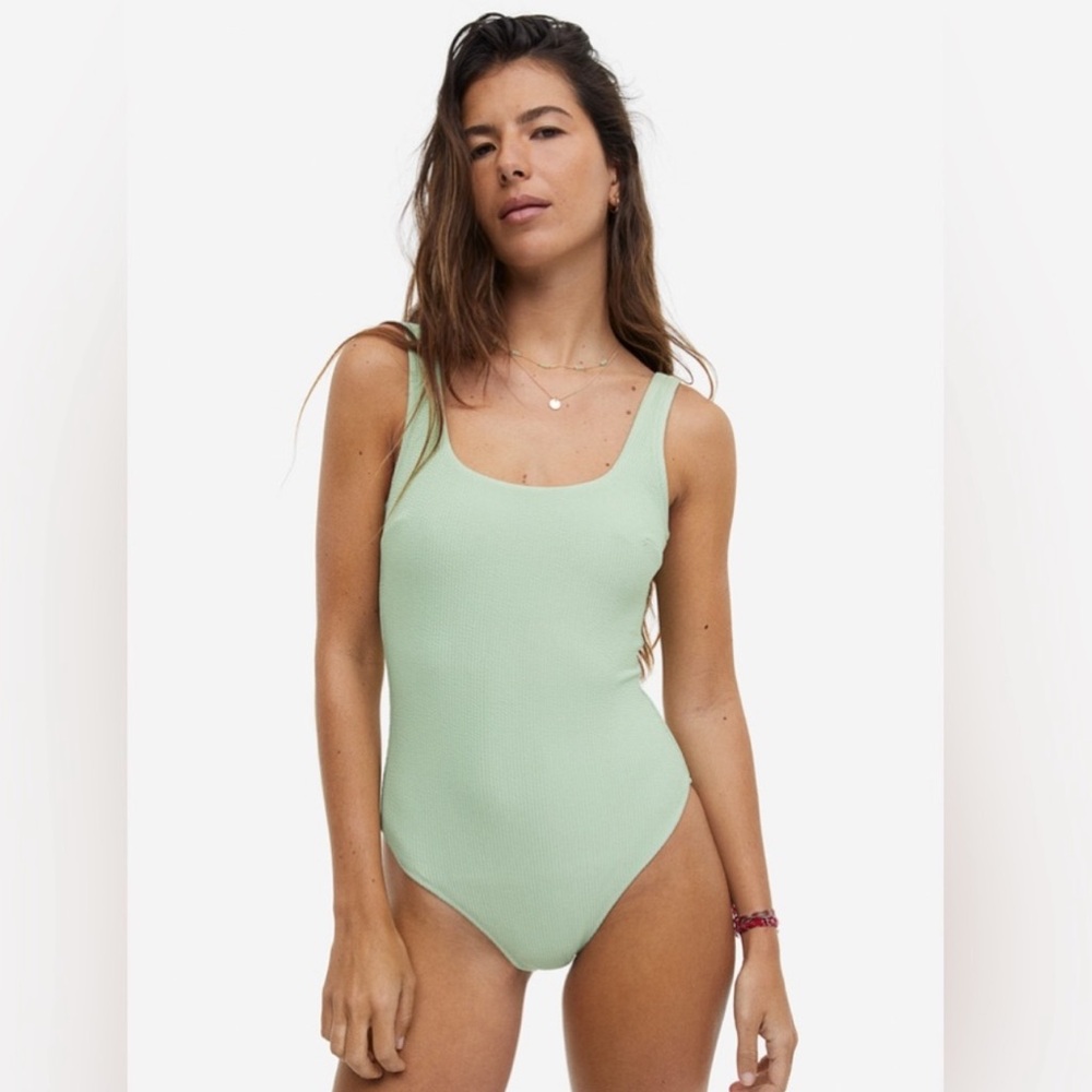 H&M Light Green One Piece Swimsuit